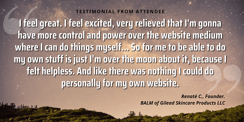 TESTIMONIAL from Renaté C., Founder. BALM of Gilead Skincare Products LLC